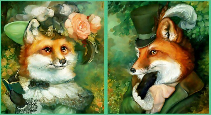 Сказочно нарядные. - лис и лиса - оригинал