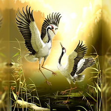 Схема вышивки «Танец журавлей»