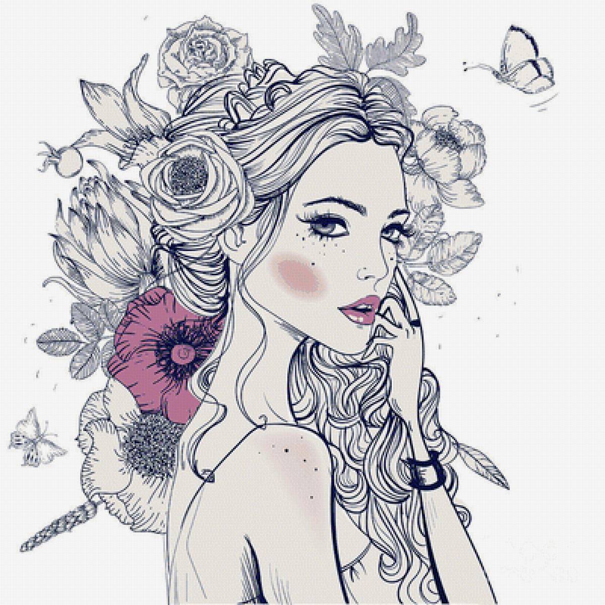 №1934020 - рисунок, девушка - предпросмотр