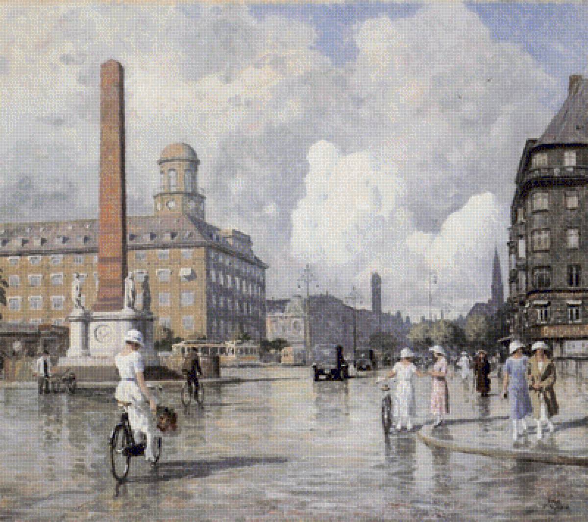 Cycling Girl on Vesterbrogade(Copenhagen) - paul gustave fischer painter.scenarys.people. - предпросмотр