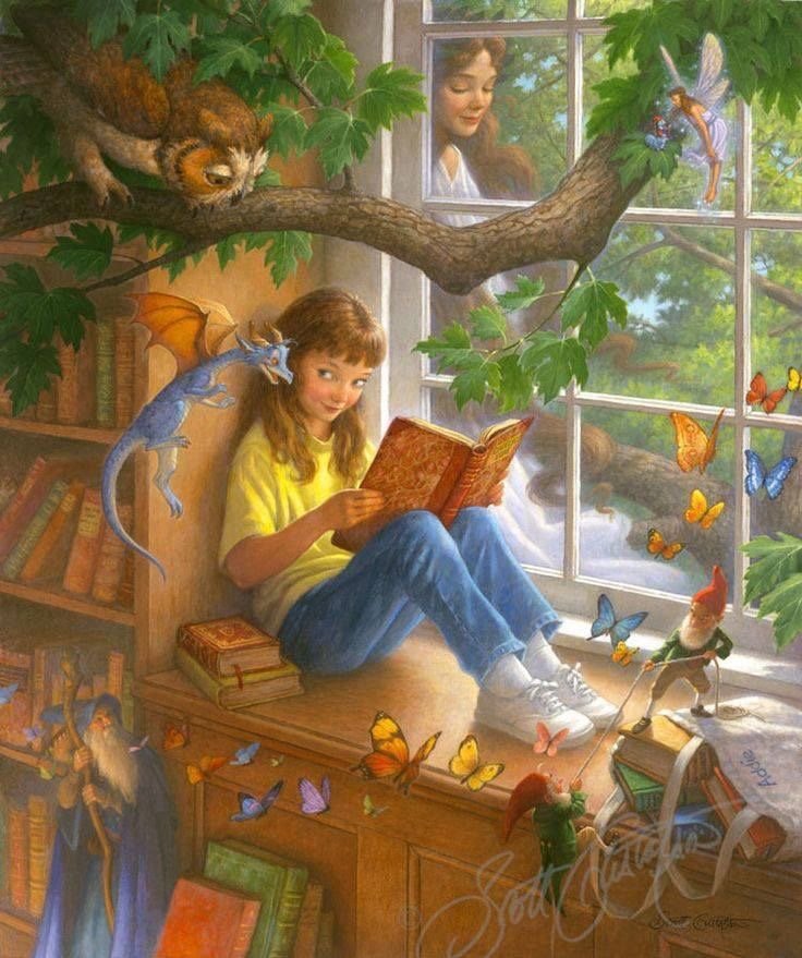 Девочка с книгой - ребенок, книги, дети - оригинал