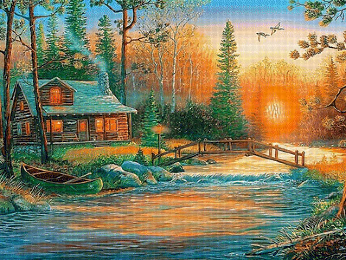 №1934971 - цветы, домики, пейзаж - предпросмотр