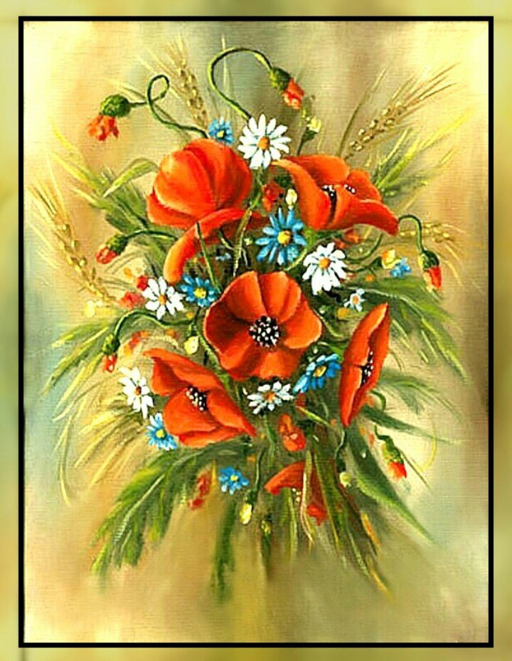 Букет  маков. - маки, букет., цветы - оригинал