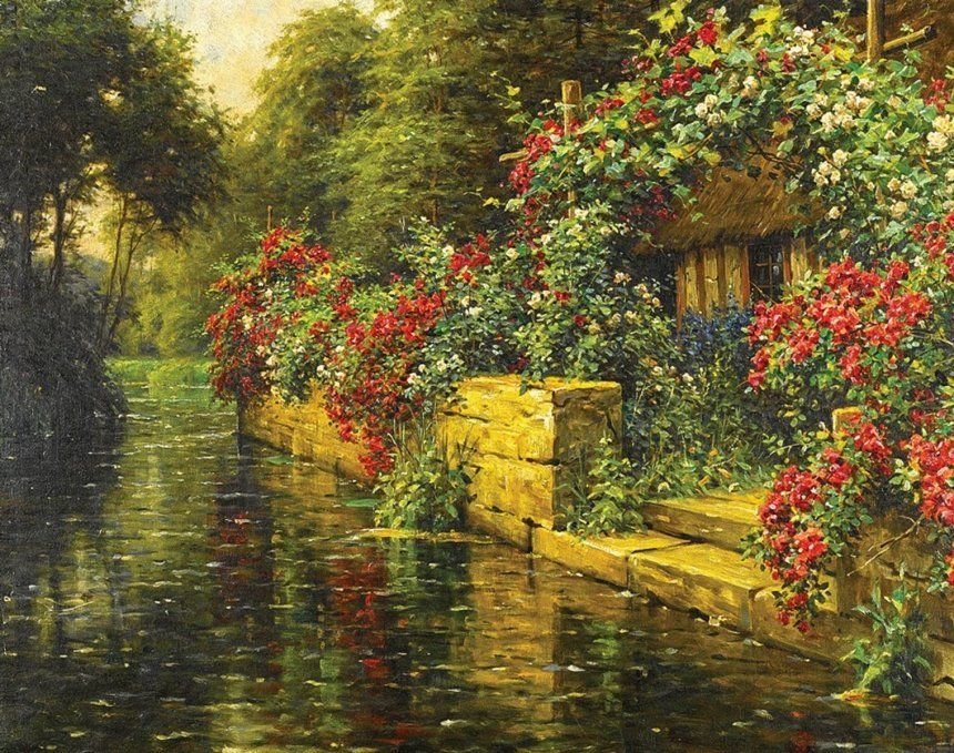 арка у воды - цветы - оригинал