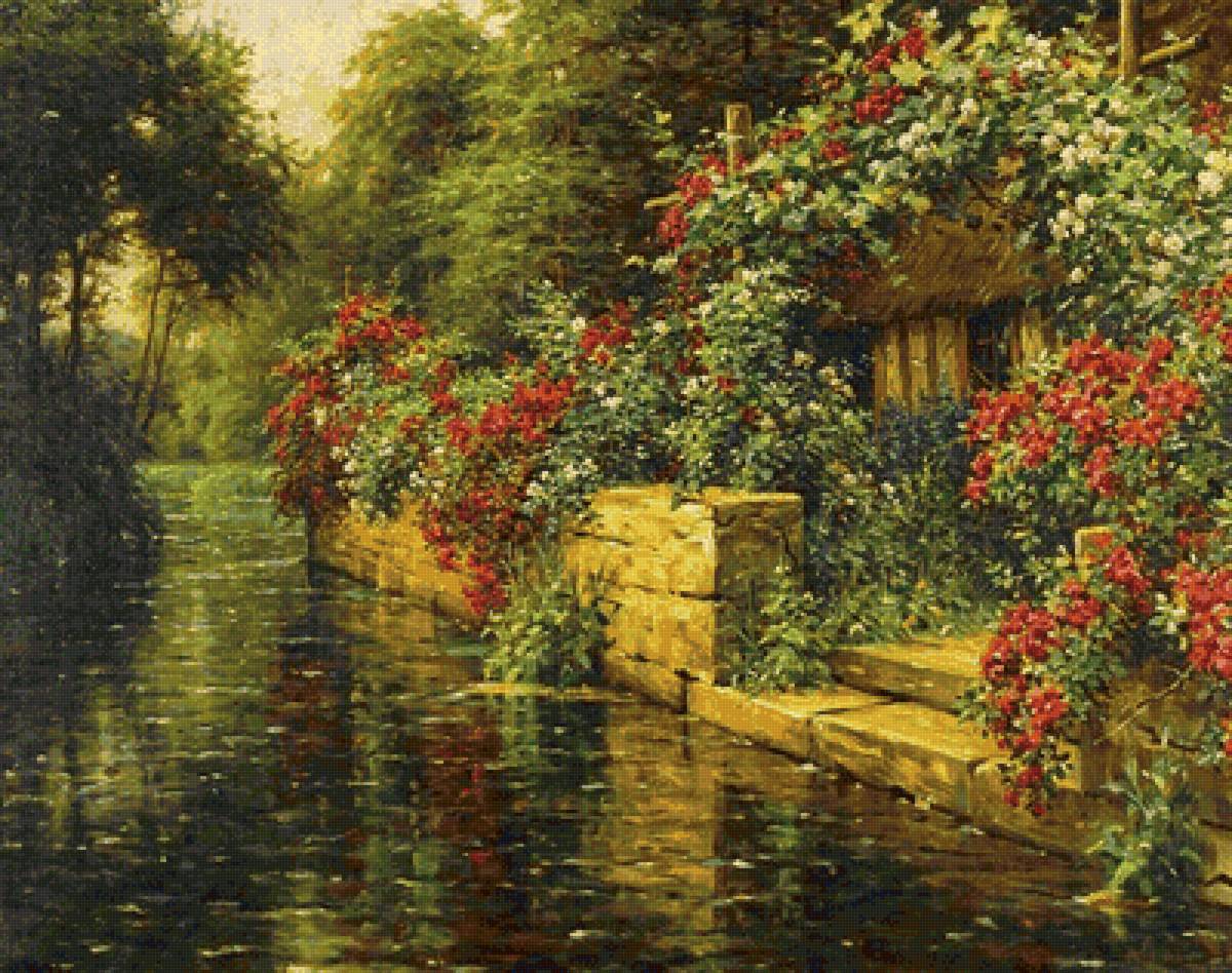 арка у воды - цветы - предпросмотр