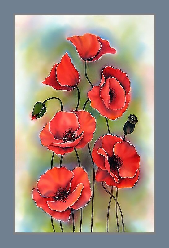 Маки. - красные, маки. - оригинал