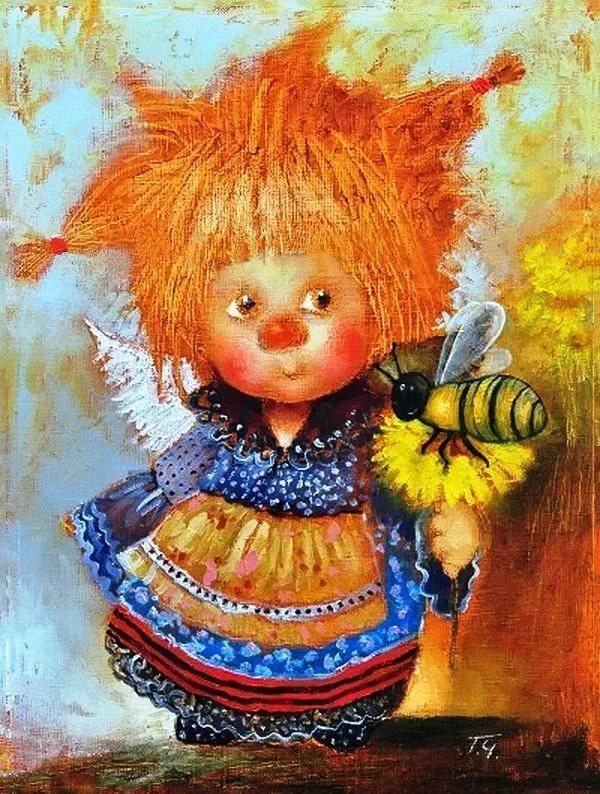 Ангелочек с пчелкой - ангелочки, чувиляева - оригинал