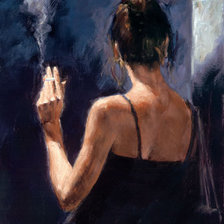 Оригинал схемы вышивки «Девушка с сигаретой» (№1935913)