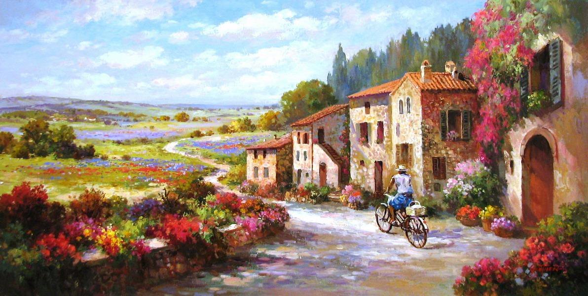 Lovely View. - paul guy gantner painter.ladscape.people.flowers and gardens. - оригинал