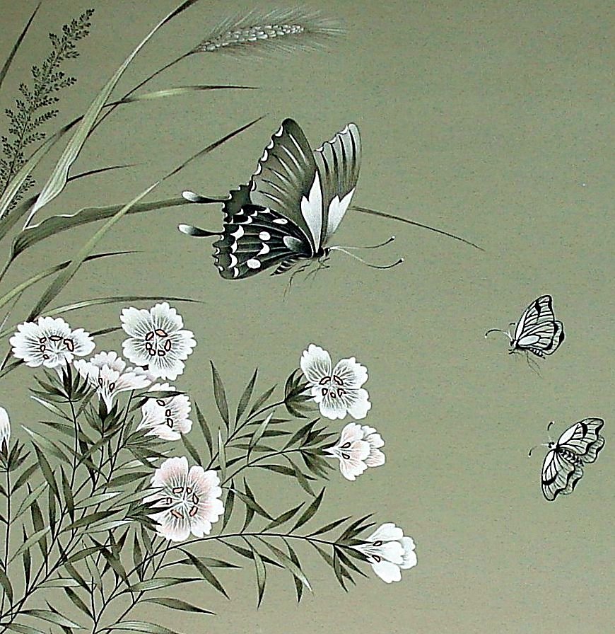 цветы и  бабочка - цветы, бабочка - оригинал
