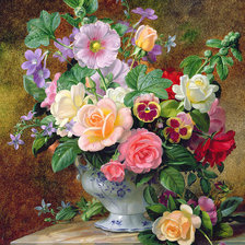 Оригинал схемы вышивки «Букет розы мальвы» (№1936502)