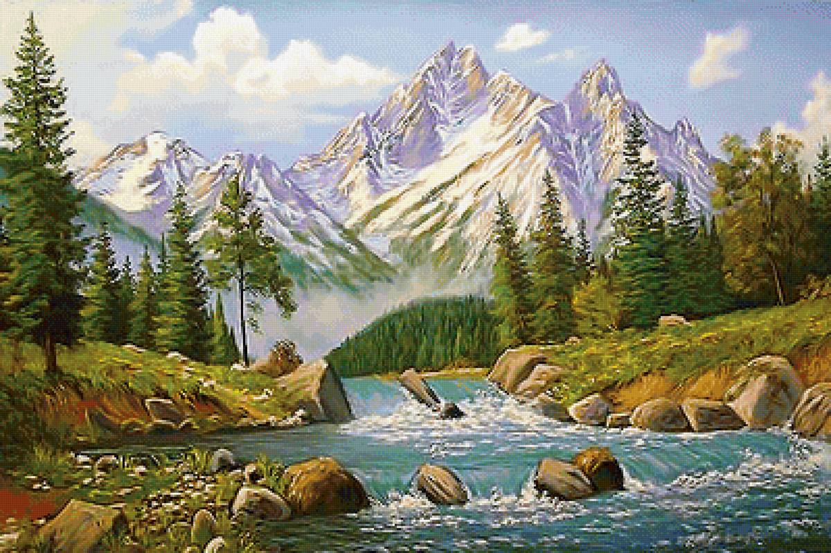 Серия "Пейзаж" - пейзаж, природа, речка, лес - предпросмотр