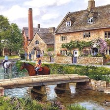 Схема вышивки «ПРОГУЛКА НА ЛОШАДЯХ»