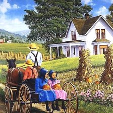 Схема вышивки «ДОМОЙ С ТЫКВАМИ»