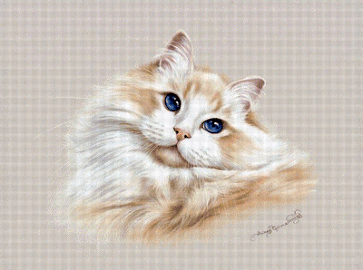 Sapphire Eyes. - irina garmashova paintings.animals. - предпросмотр