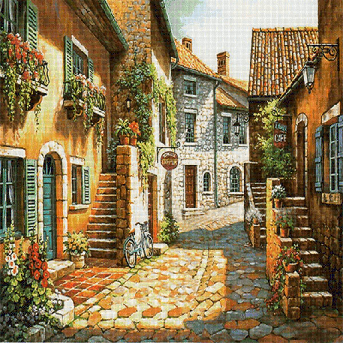 улочка - городской пейзаж - предпросмотр