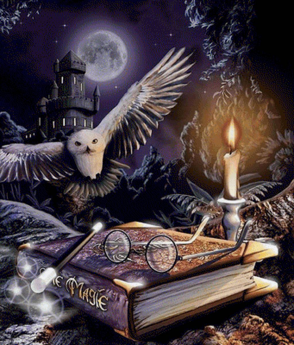 магия - ночь, магия, сова - предпросмотр