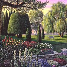 Схема вышивки «ЛЕБЕДИНЫЙ ПАРК»