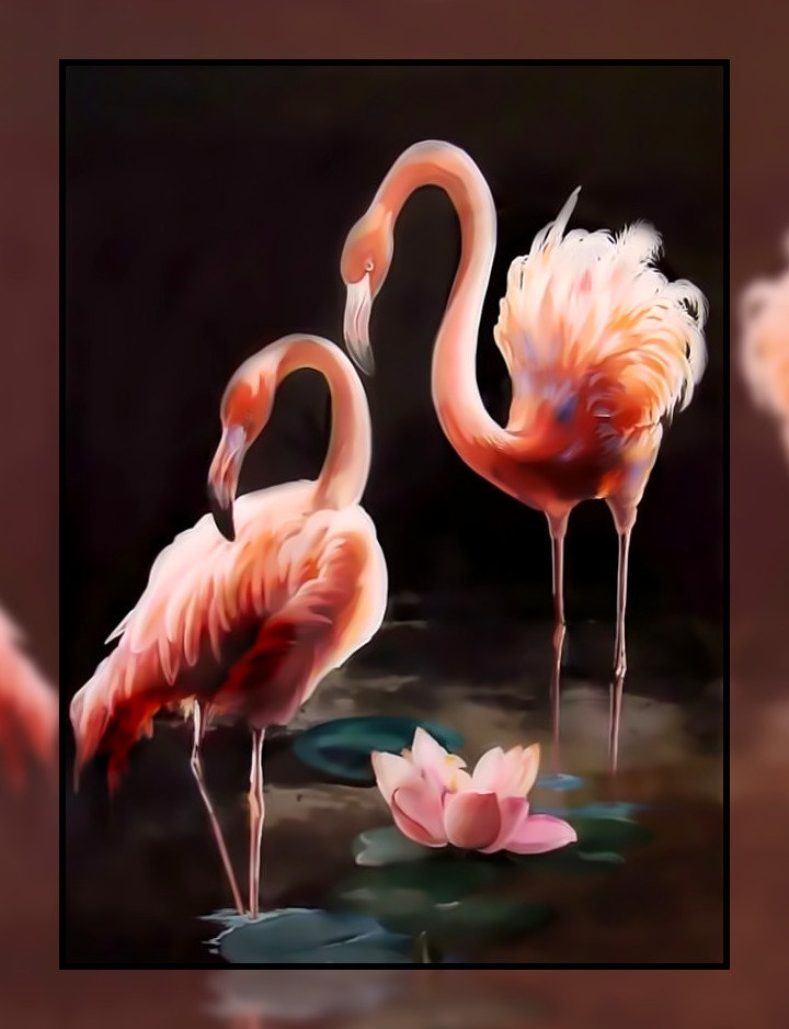 Фламинго. - фламинго, рисунок., птицы, розовый - оригинал