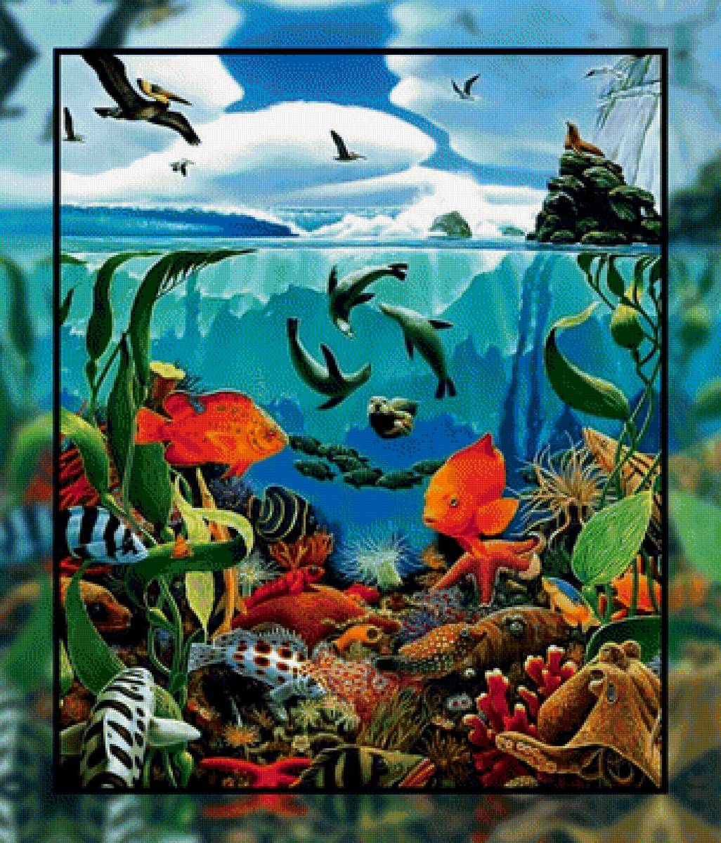 Подводный мир. - океан, рыбки, осьминоги., мир, подводный - предпросмотр