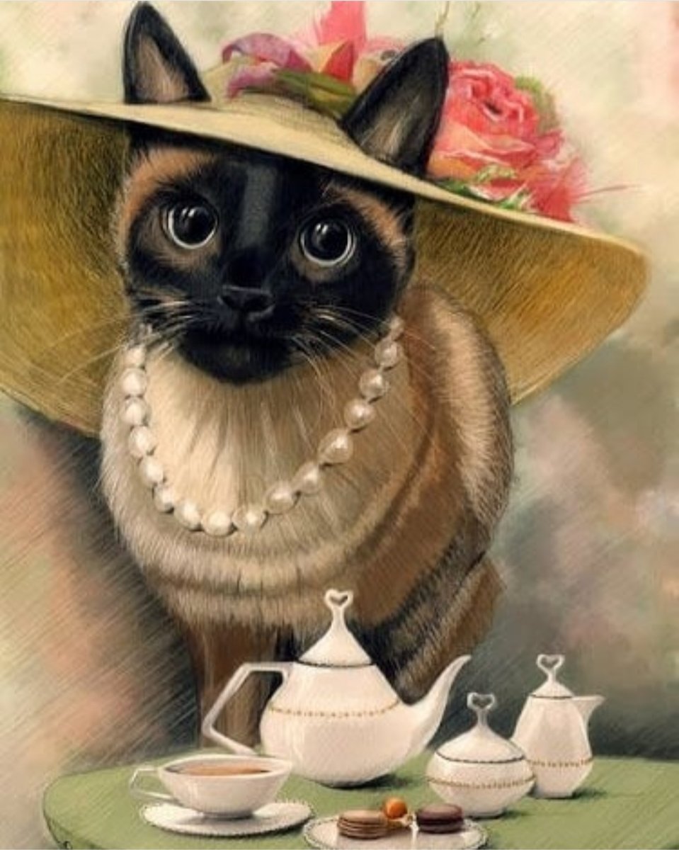 Чаепитие у кошки - оригинал