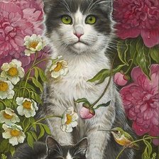 Схема вышивки «кошки»