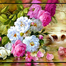 Схема вышивки «Розы над рекой2.»