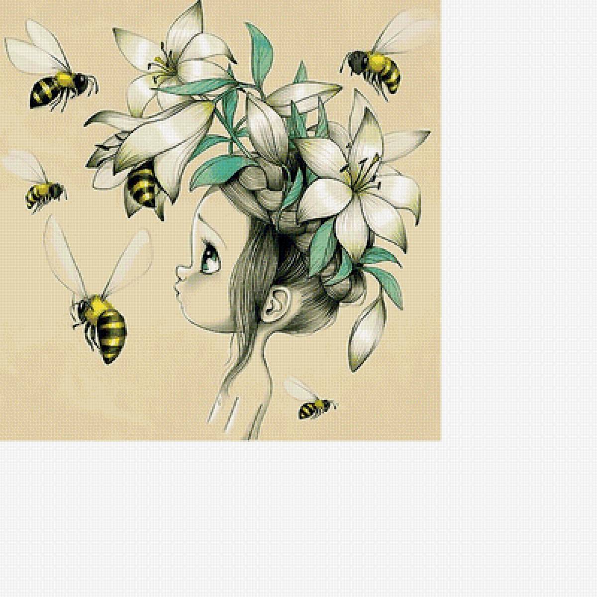 Серия "Детвора со двора" - детская, пчелы, девочка - предпросмотр