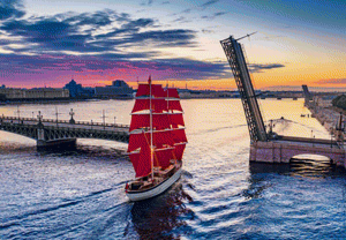 Алые паруса в Санкт-Петербурге - санкт-петербург, парусник - предпросмотр