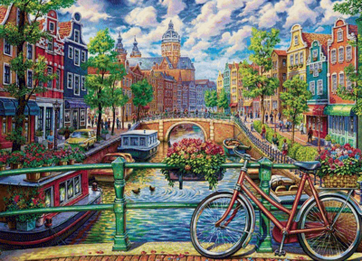 Amsterdam Canal. - cityscapes.scenarys.birds. - предпросмотр