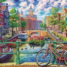 Схема вышивки «Amsterdam Canal.»