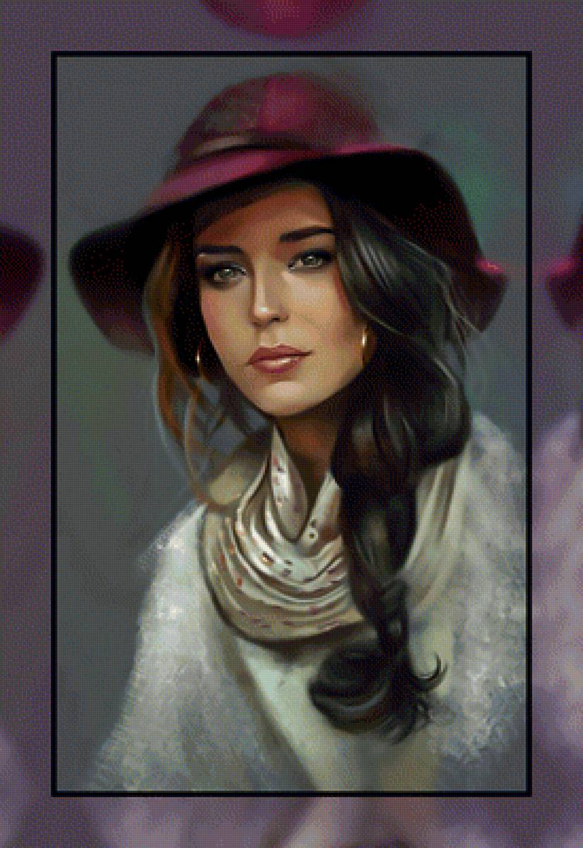 Девушка в шляпке. - портрет, шляпа, девушка, образ. - предпросмотр