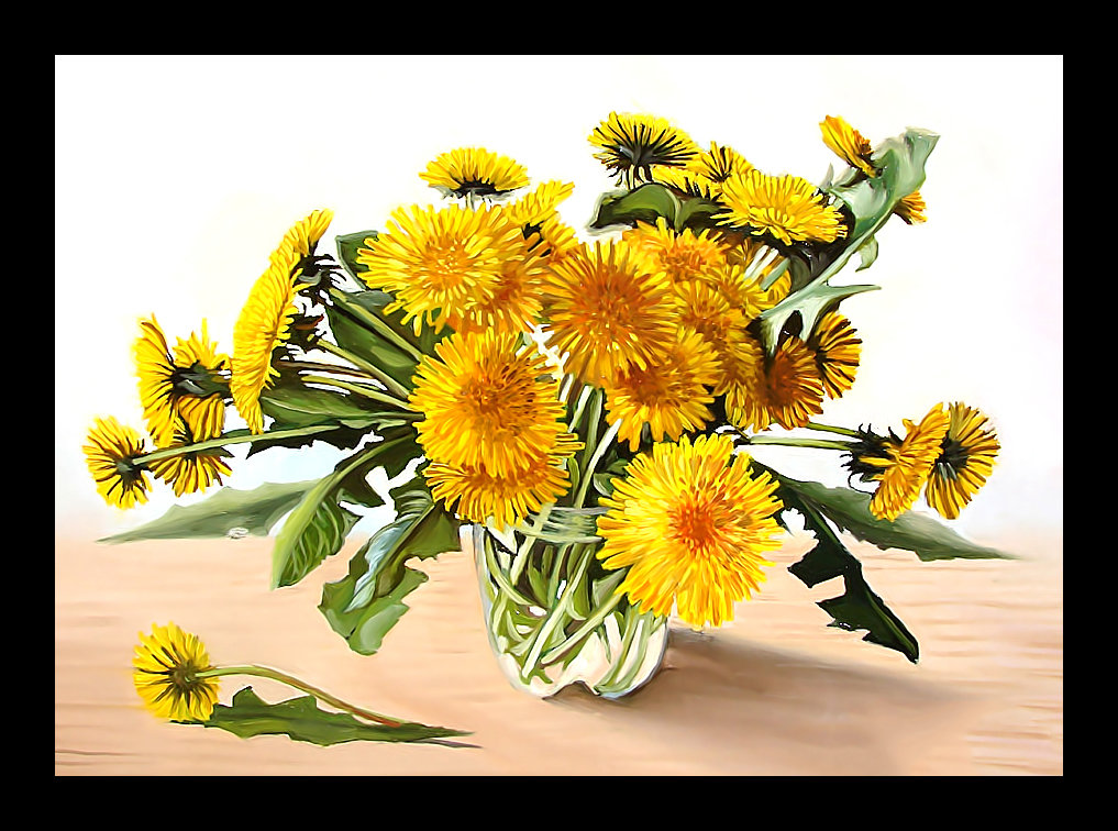 Серия "Букет". Одуванчики - одуванчики, флора, букет, цветы - оригинал