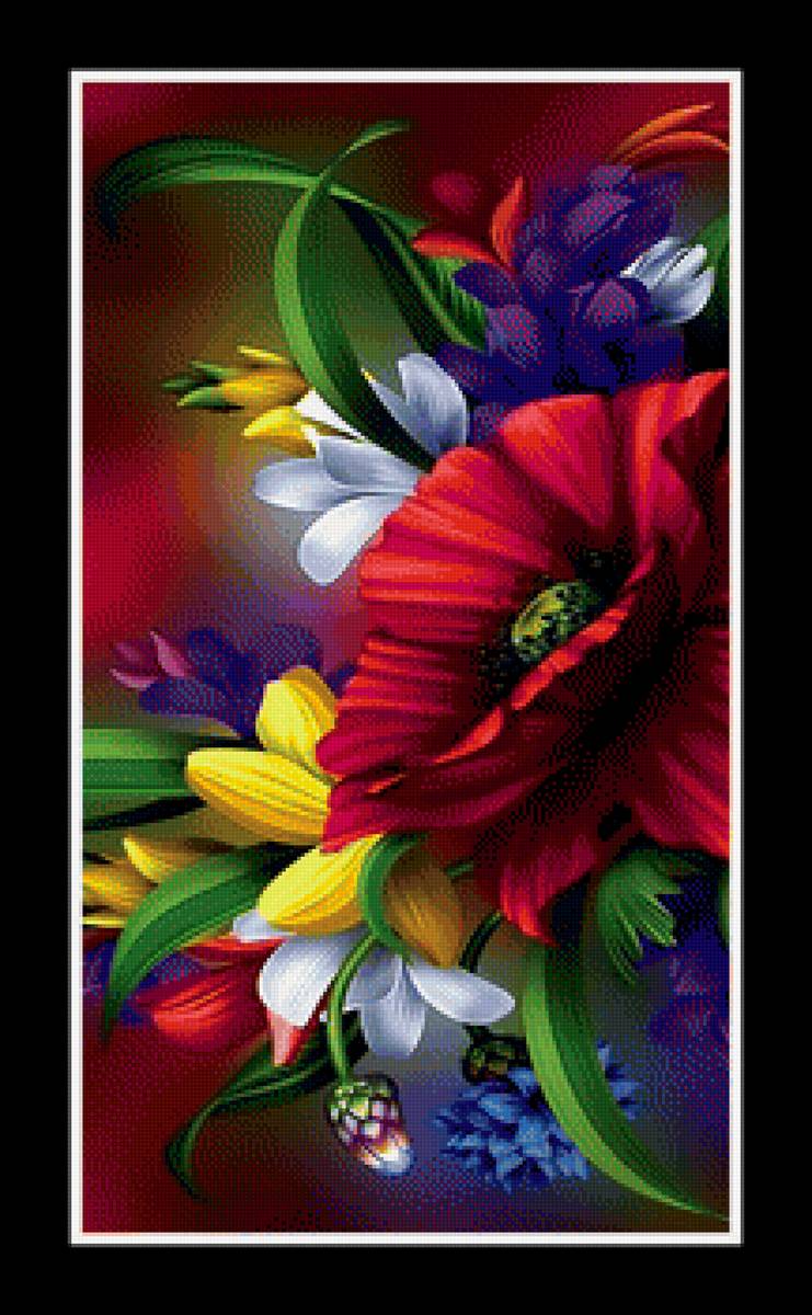 Яркий букет. - цветы., яркие - предпросмотр