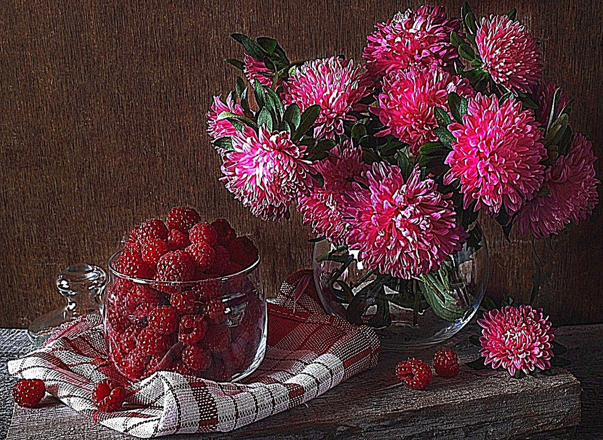 №1939734 - малина, астры - оригинал