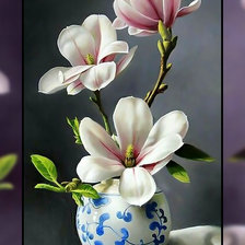 Схема вышивки «Цветы магнолии.»