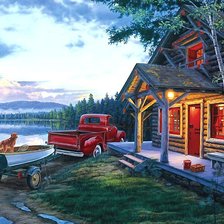 Схема вышивки «ДОМИК У ОЗЕРА»