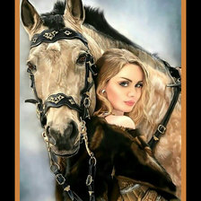 Схема вышивки «Девушка и конь2.»