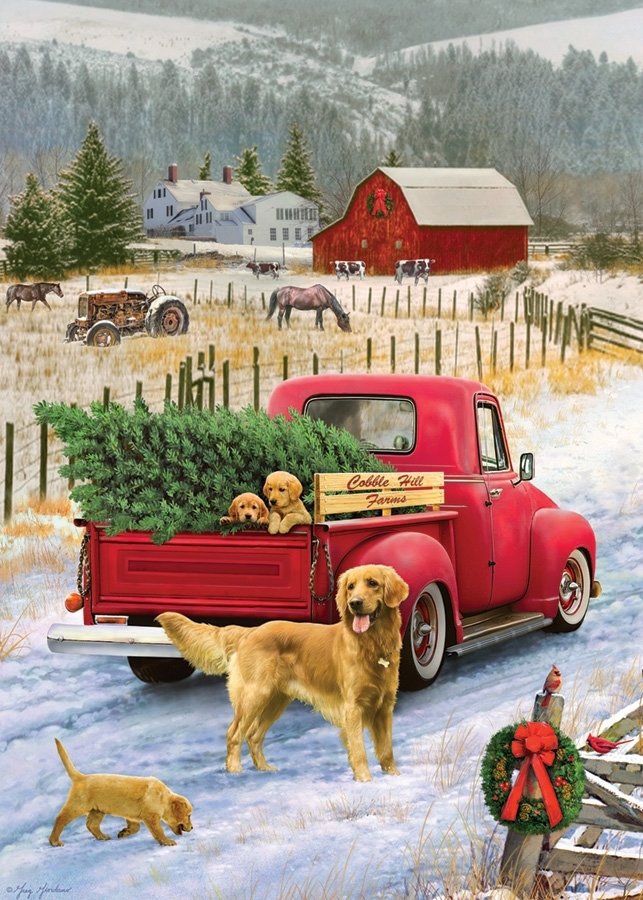 Red Truck Farm. - snowscenes.animals. - оригинал