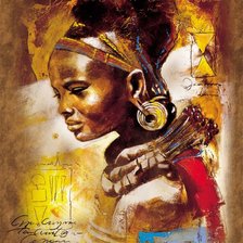 Схема вышивки «Young African Woman.»