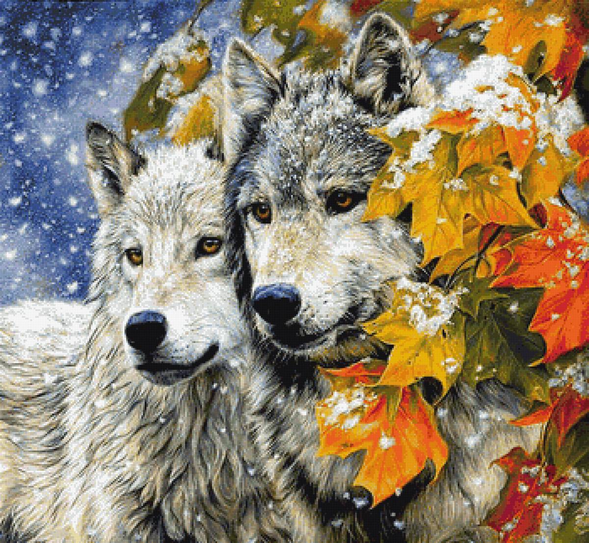 Снежные волки - волки пара - предпросмотр