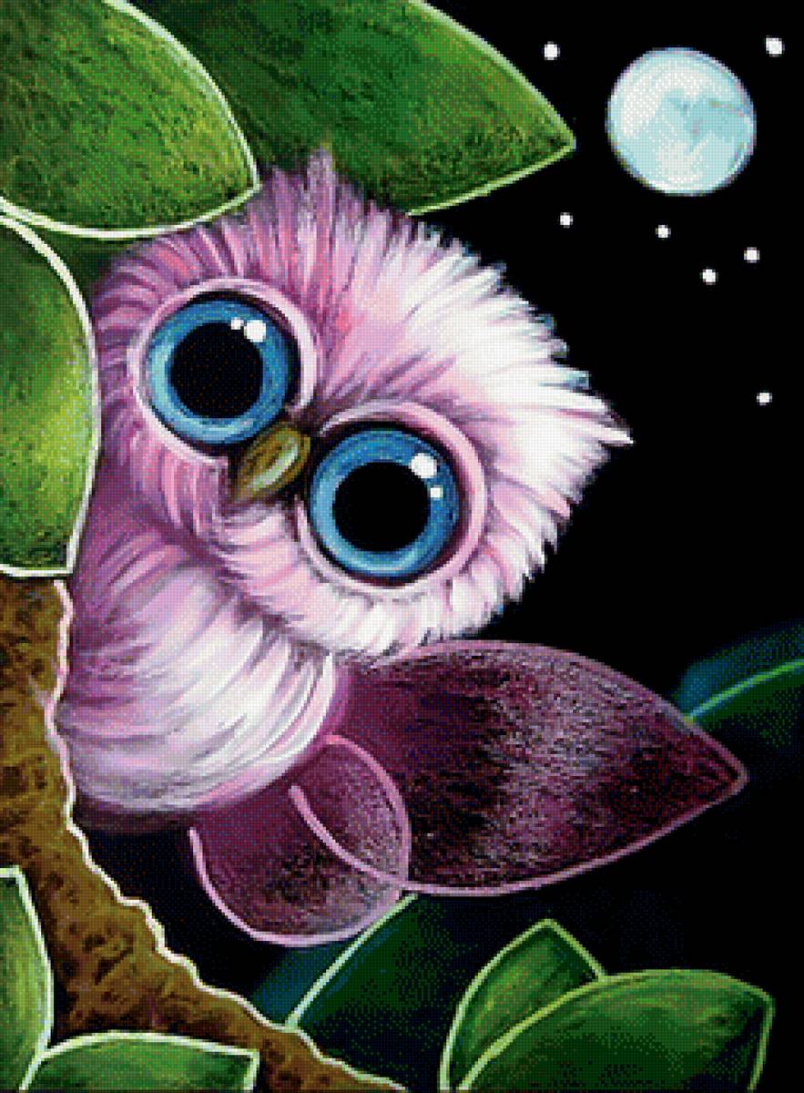 Розовая совушка. - детская., совы - предпросмотр