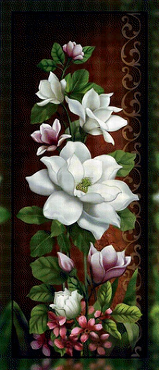 Панелька. Цветы. - белые., цветы - предпросмотр