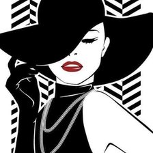 Схема вышивки «donna bocca rossa 2»