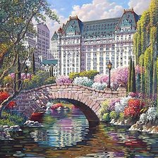 Схема вышивки «МОСТИК В ГОРОДЕ»