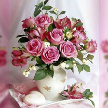 Розовые розы.