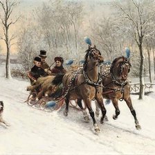 Схема вышивки «A Riding Tour in the Snow.»