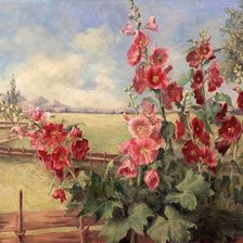 Оригинал схемы вышивки «Flower Still Life with Landscape.» (№1942140)