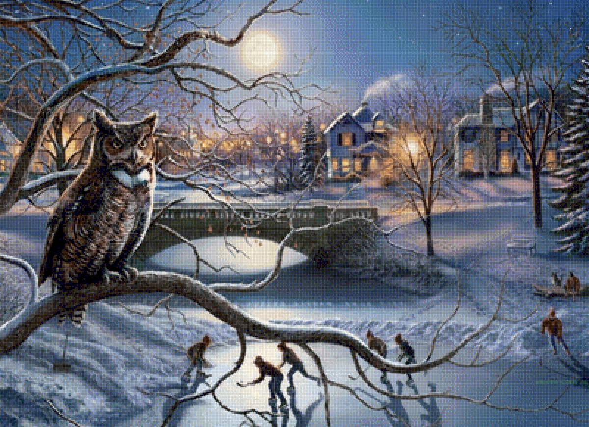 The Guardian Owl. - snowscenes.people.birds. - предпросмотр