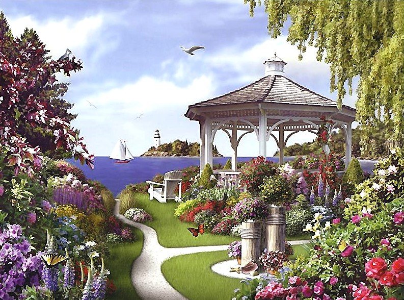 БЕСЕДКА У МОРЯ - оригинал